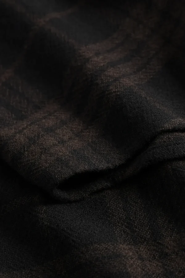 Norse Projects SHIRTING^Algot Relaxed Wool Check Shirt Espresso