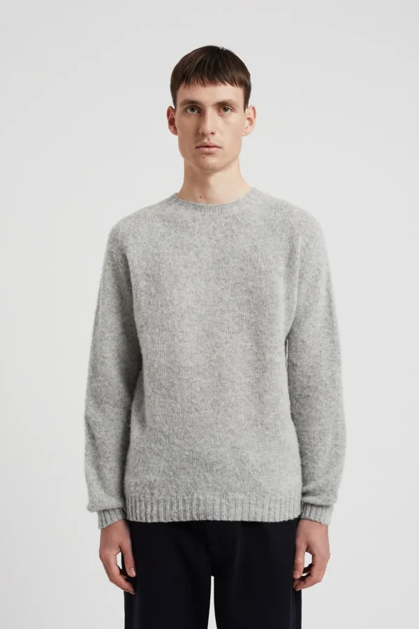 Norse Projects KNITWEAR^Birnir Brushed Lambswool Light Grey Melange