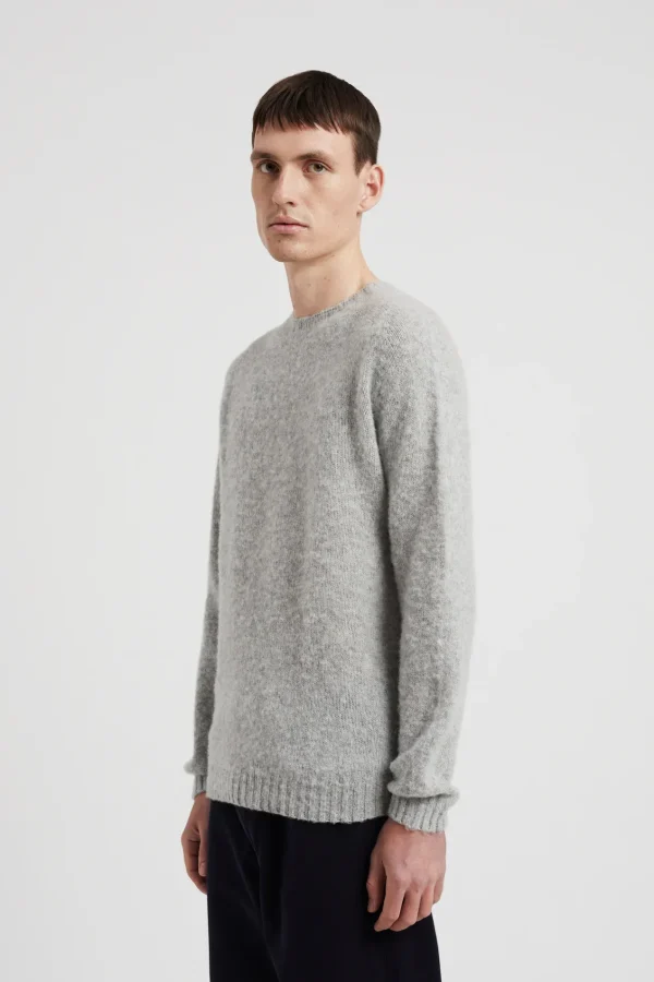 Norse Projects KNITWEAR^Birnir Brushed Lambswool Light Grey Melange