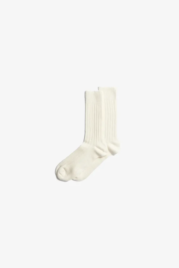 Norse Projects ACCESSORIES^Bjarki Cashmere Wool Blend Rib Sock Ecru