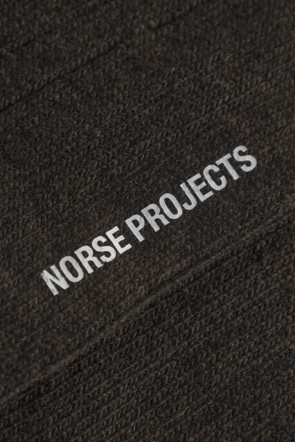 Norse Projects ACCESSORIES^Bjarki Cashmere Wool Blend Rib Sock Espresso