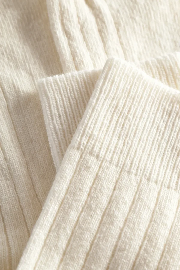 Norse Projects ACCESSORIES^Bjarki Cashmere Wool Blend Rib Sock Ecru