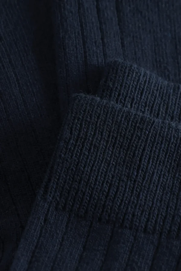 Norse Projects ACCESSORIES^Bjarki Cashmere Wool Blend Rib Sock Dark Navy