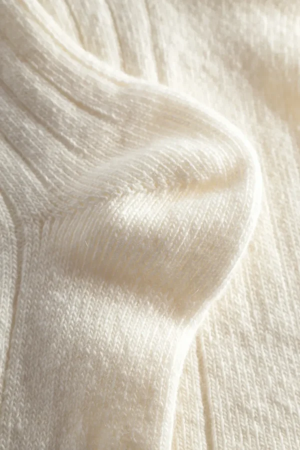Norse Projects ACCESSORIES^Bjarki Cashmere Wool Blend Rib Sock Ecru