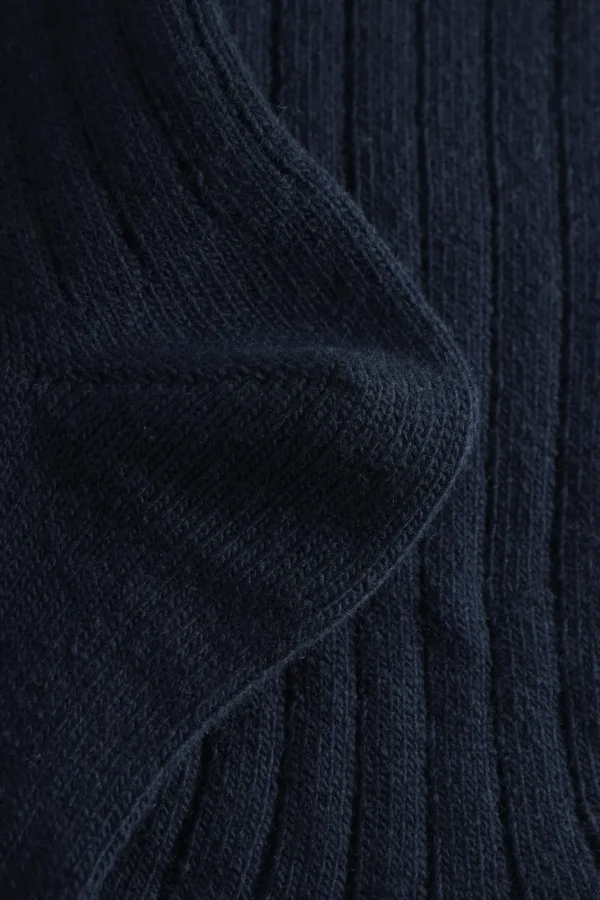 Norse Projects ACCESSORIES^Bjarki Cashmere Wool Blend Rib Sock Dark Navy