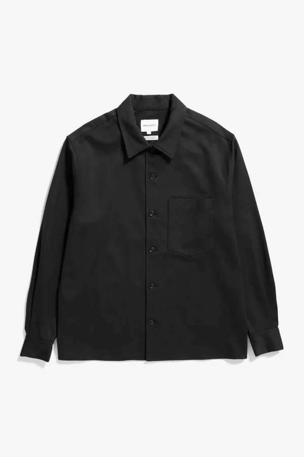 Norse Projects SHIRTING^Carsten Cotton Wool LS Shirt Black