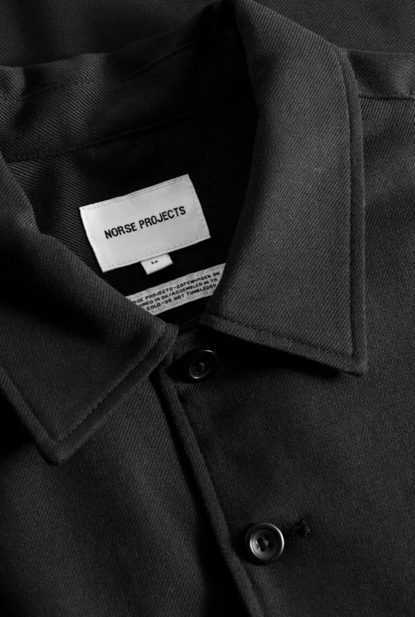 Norse Projects SHIRTING^Carsten Cotton Wool LS Shirt Black