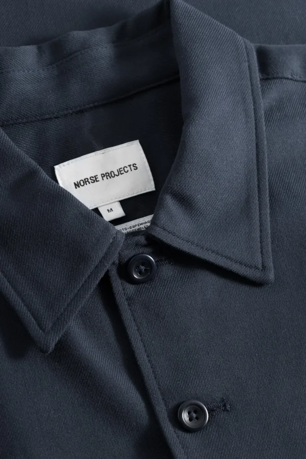 Norse Projects SHIRTING^Carsten Cotton Wool LS Shirt Dark Navy