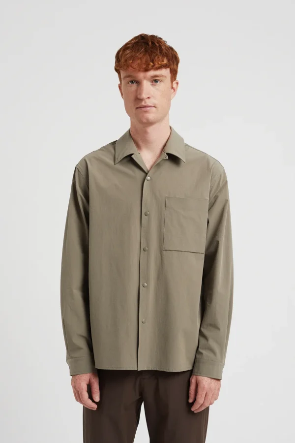 Norse Projects SHIRTING^Carsten Travel Light Shirt LS Concrete Grey