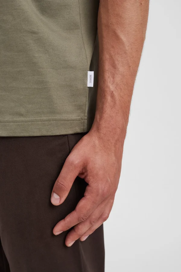 Norse Projects T-SHIRTS^Cotton Crêpe T-shirt Sediment Green