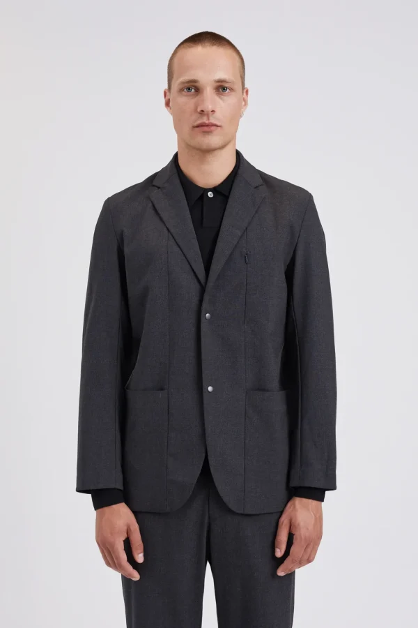Norse Projects OVERSHIRTS | OUTERWEAR^Emil Cordura Tech Wool Blazer Charcoal Melange