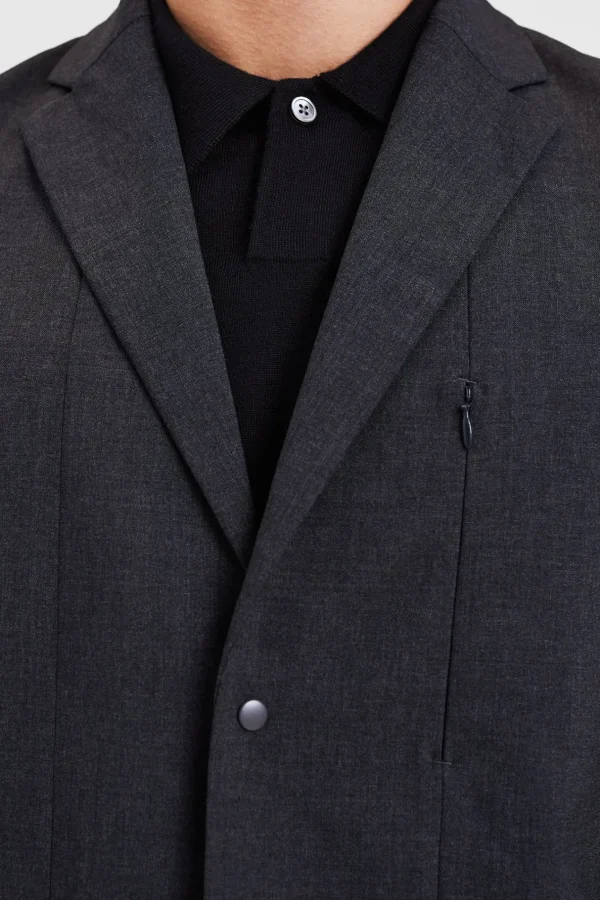 Norse Projects OVERSHIRTS | OUTERWEAR^Emil Cordura Tech Wool Blazer Charcoal Melange