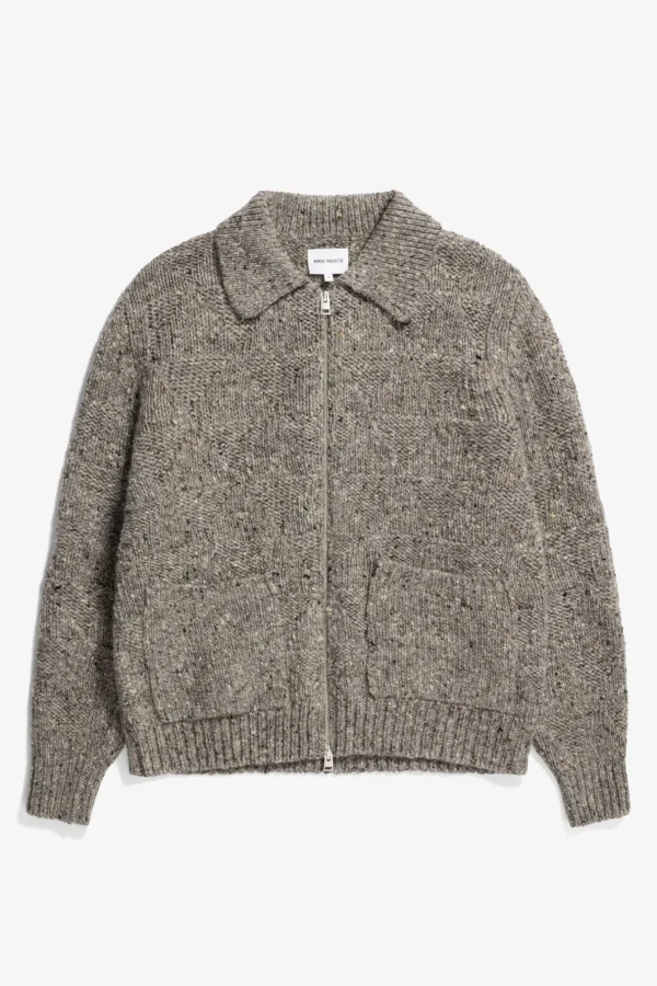 Norse Projects KNITWEAR^Erik Donegal Diamond Jacket Grey Melange
