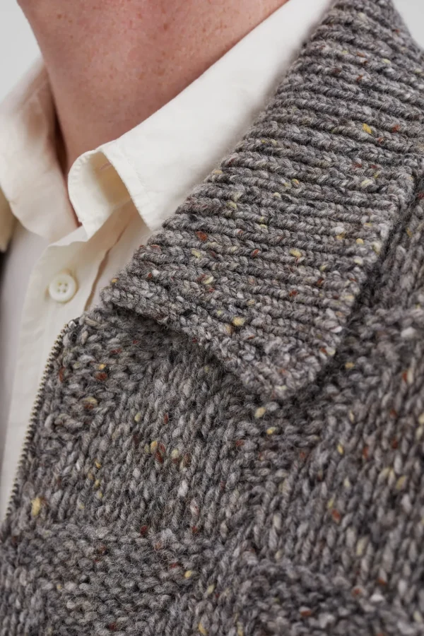 Norse Projects KNITWEAR^Erik Donegal Diamond Jacket Grey Melange