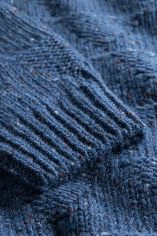 Norse Projects KNITWEAR^Erik Donegal Diamond Jacket Ensign Blue