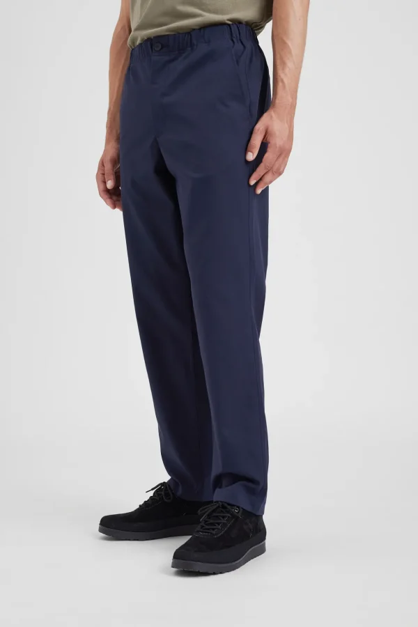 Norse Projects TROUSERS^Ezra Relaxed Solotex Twill Trouser Dark Navy