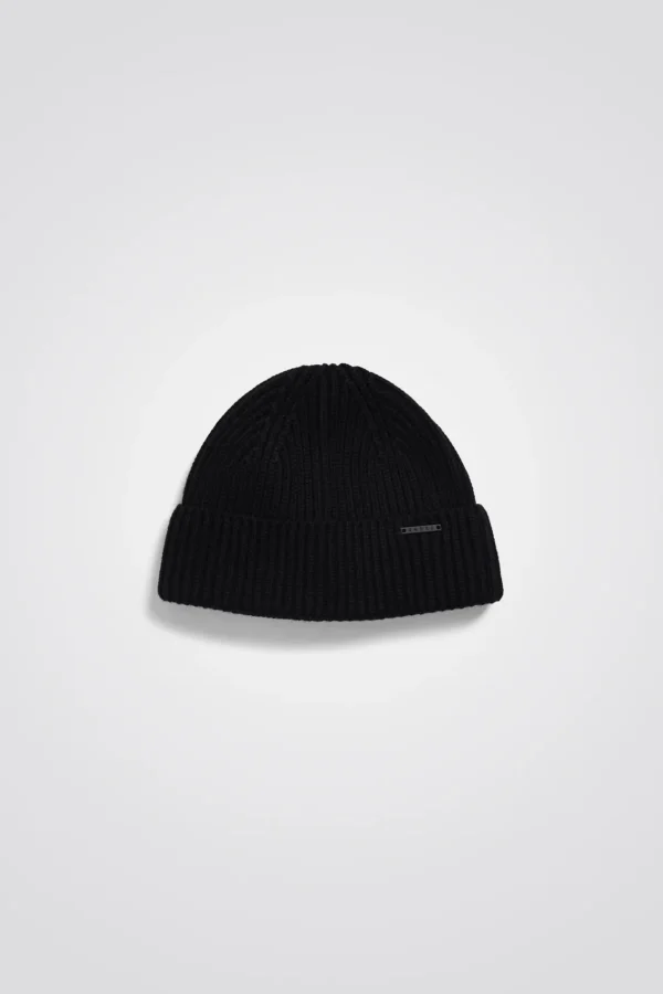 Norse Projects BEANIES^Fine Merino Rib Beanie Black