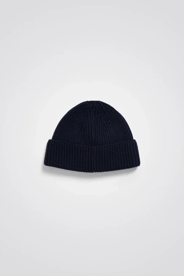 Norse Projects BEANIES^Fine Merino Rib Beanie Dark Navy