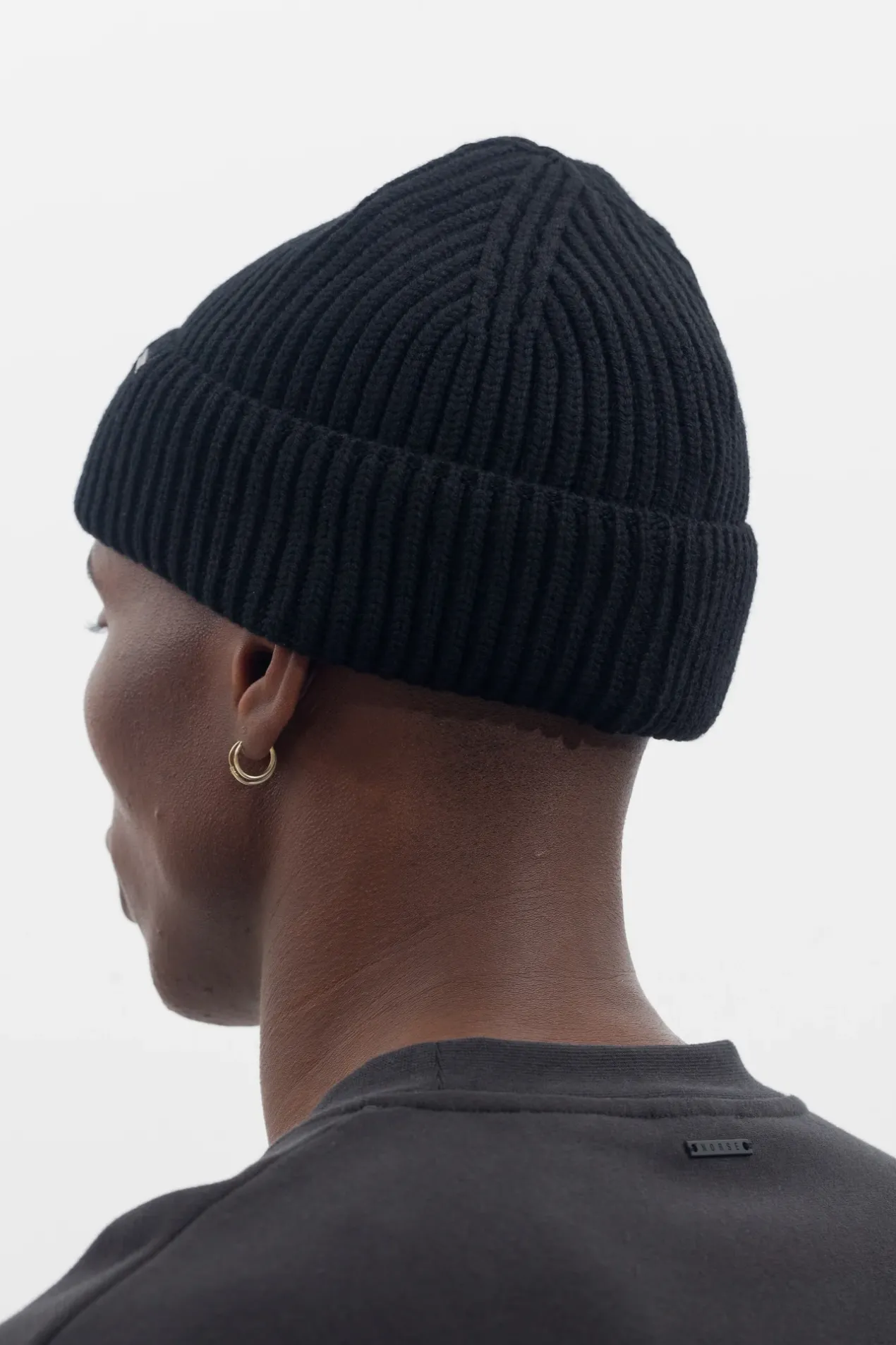 fine_merino_rib_beanie_5.webp Norse Projects BEANIES^Fine Merino Rib Beanie Black