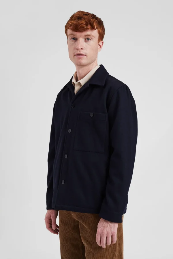 Norse Projects OVERSHIRTS^Folke Wool Overshirt Dark Navy