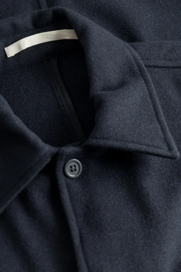 Norse Projects OVERSHIRTS^Folke Wool Overshirt Dark Navy