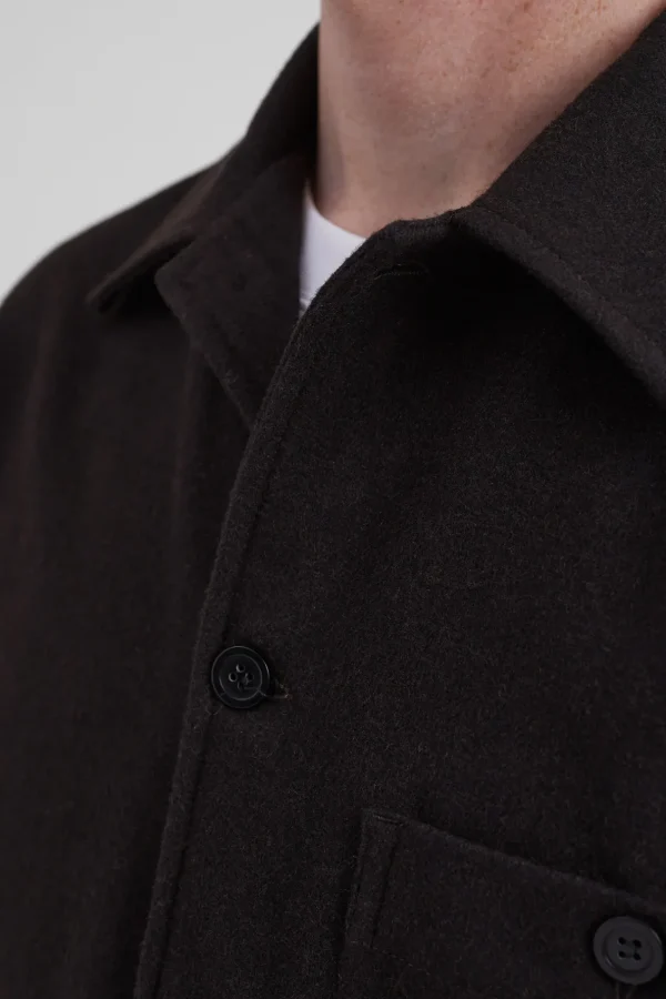 Norse Projects OVERSHIRTS^Folke Wool Overshirt Espresso