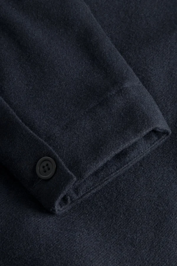 Norse Projects OVERSHIRTS^Folke Wool Overshirt Dark Navy