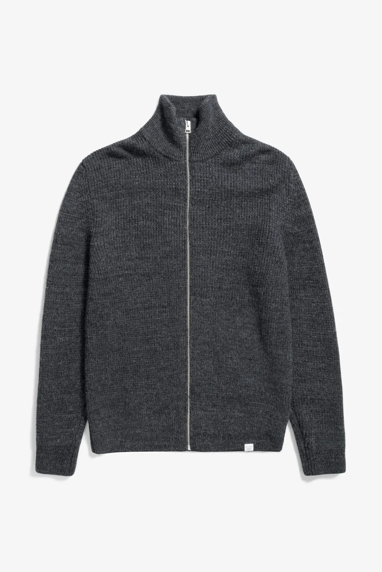 hagen_wool_cotton_rib_full_zip_jacket_0-1.webp Norse Projects KNITWEAR^Hagen Wool Cotton Rib Full Zip Jacket Dark Grey Melange