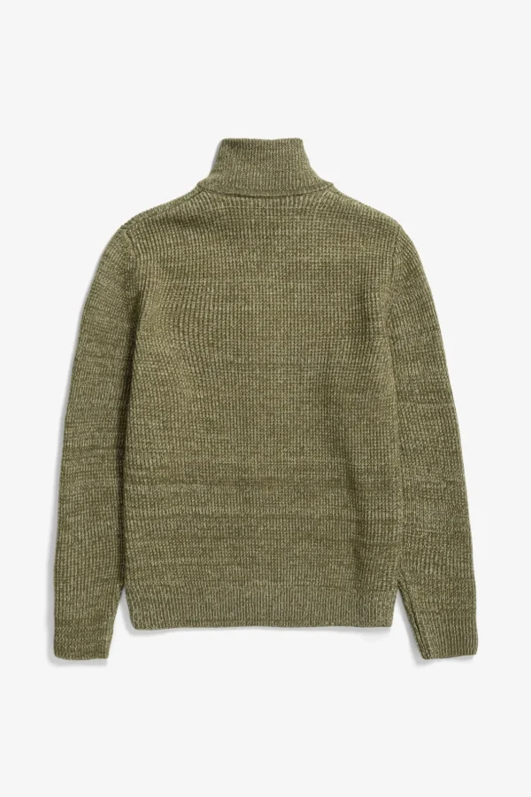 Norse Projects KNITWEAR^Hagen Wool Cotton Rib Full Zip Jacket Sitka Green