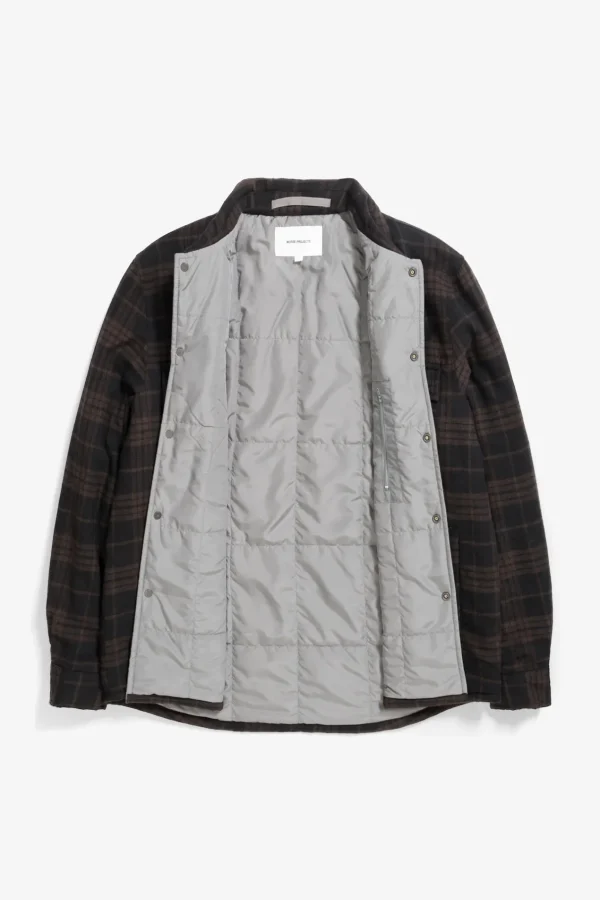 Norse Projects OVERSHIRTS^Hjalmer Insulated Wool Check Overshirt Espresso
