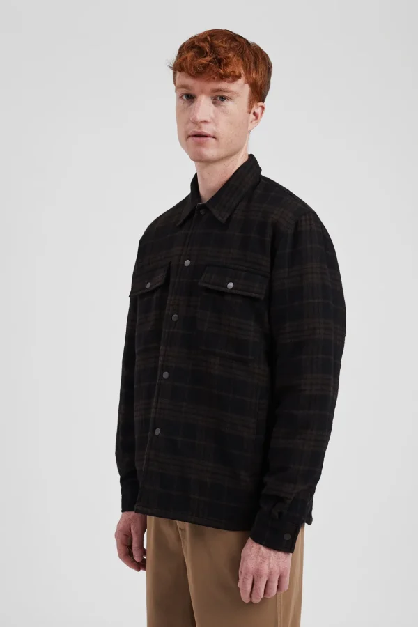 Norse Projects OVERSHIRTS^Hjalmer Insulated Wool Check Overshirt Espresso