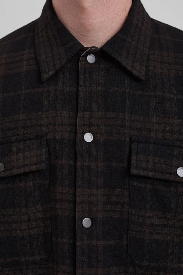 Norse Projects OVERSHIRTS^Hjalmer Insulated Wool Check Overshirt Espresso