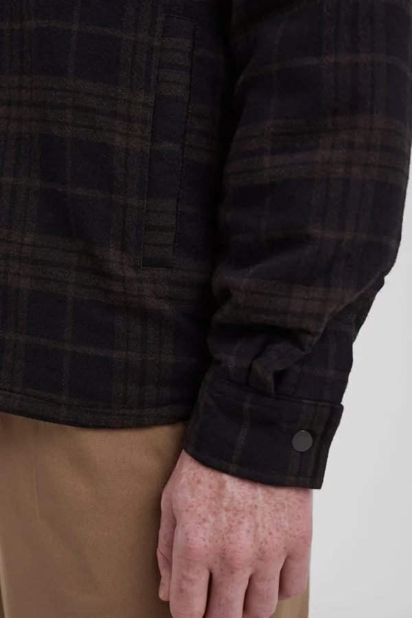 Norse Projects OVERSHIRTS^Hjalmer Insulated Wool Check Overshirt Espresso