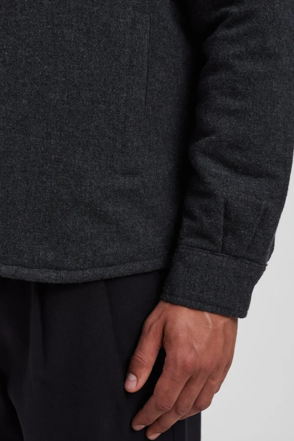 Norse Projects OVERSHIRTS^Hjalmer Insulated Wool Overshirt Charcoal Melange