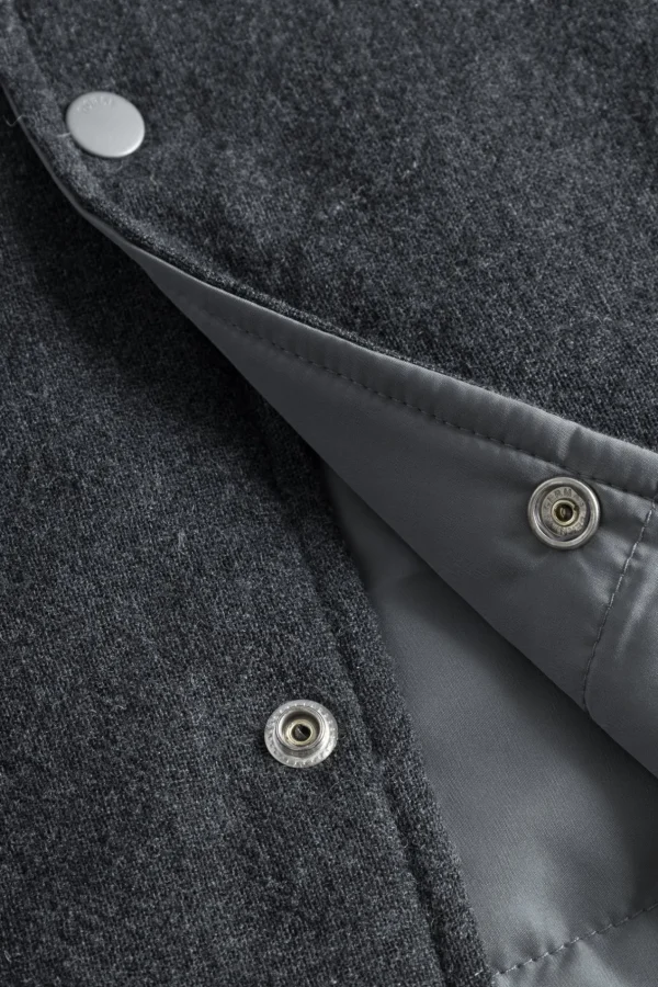 Norse Projects OVERSHIRTS^Hjalmer Insulated Wool Overshirt Charcoal Melange