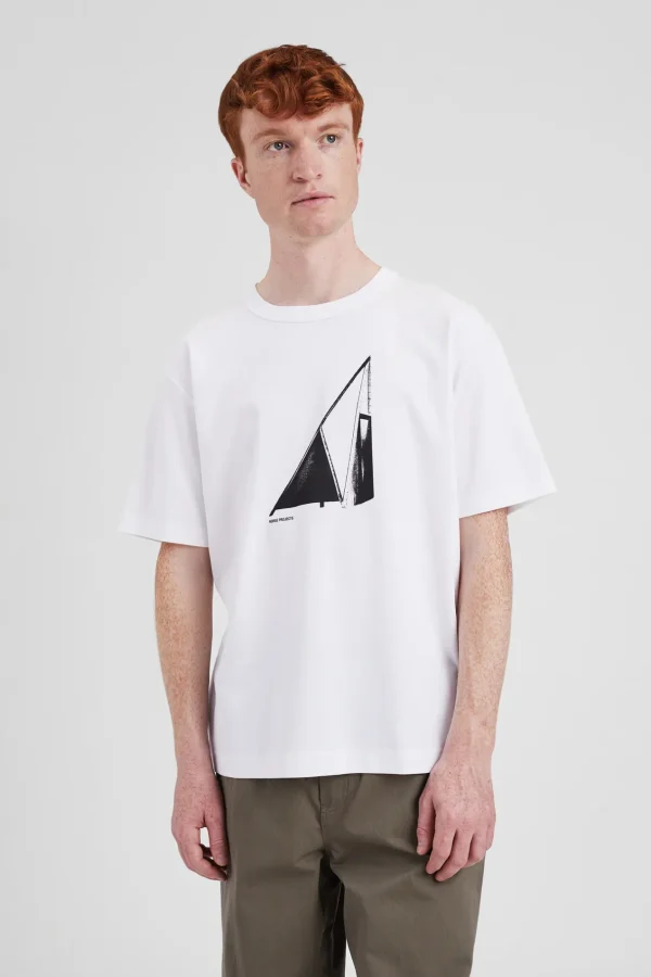 Norse Projects T-SHIRTS^Holger Organic Interlock Hide Print T-Shirt White