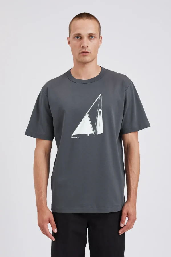Norse Projects T-SHIRTS^Holger Organic Interlock Hide Print T-Shirt Battleship Grey