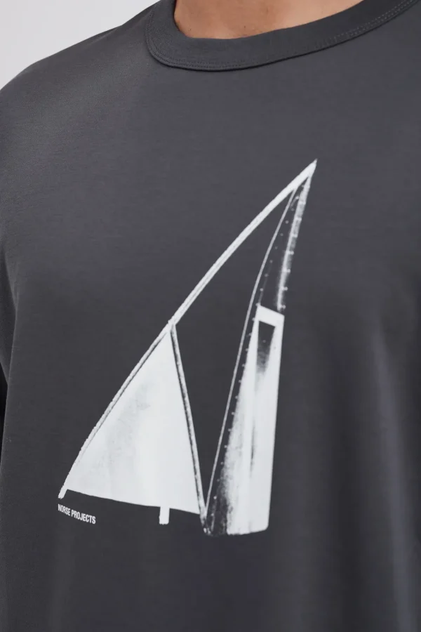 Norse Projects T-SHIRTS^Holger Organic Interlock Hide Print T-Shirt Battleship Grey
