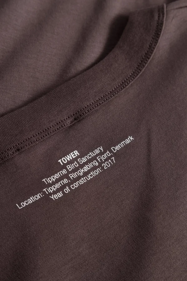 Norse Projects T-SHIRTS^Holger Organic Interlock Tower Print T-Shirt Wine Red
