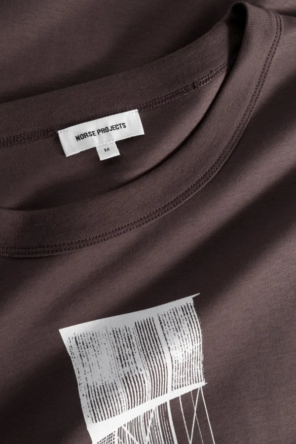 Norse Projects T-SHIRTS^Holger Organic Interlock Tower Print T-Shirt Wine Red