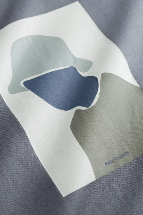 Norse Projects T-SHIRTS^Johannes Organic Bucket Hat Print T-shirt Magnet Grey