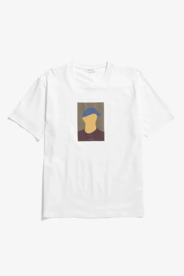 Norse Projects T-SHIRTS^Johannes Organic Cap Print T-shirt White