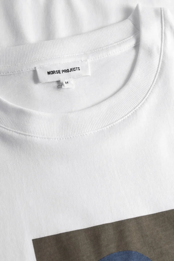 Norse Projects T-SHIRTS^Johannes Organic Cap Print T-shirt White