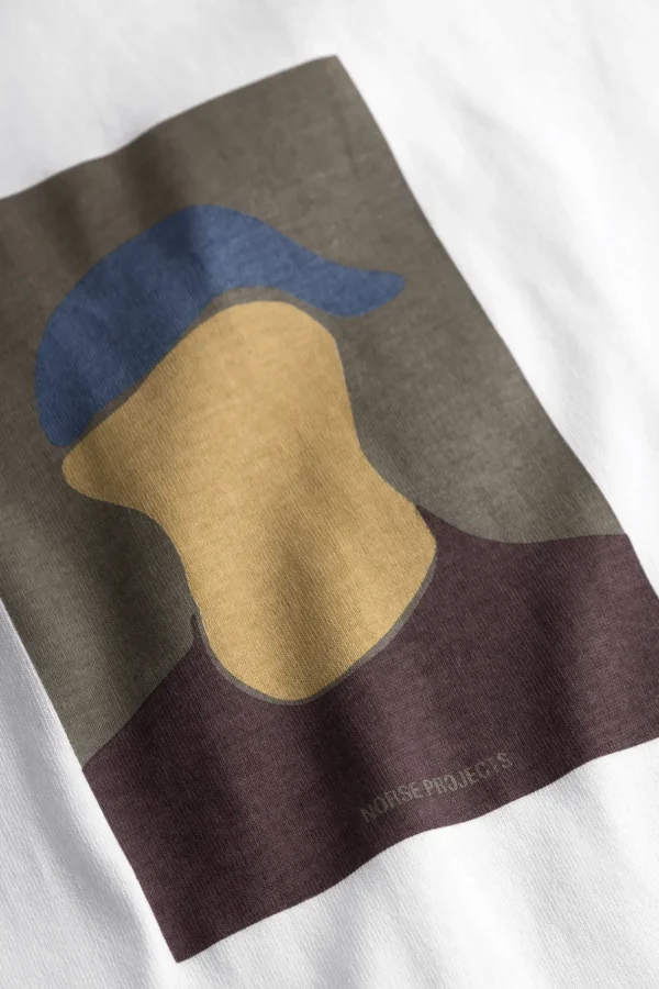 Norse Projects T-SHIRTS^Johannes Organic Cap Print T-shirt White