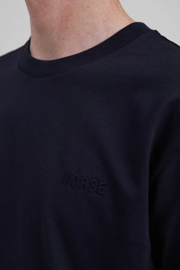 Norse Projects T-SHIRTS^Johannes Organic NORSE Logo T-shirt Dark Navy