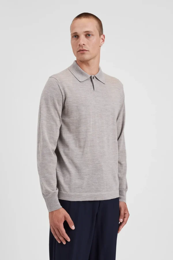 Norse Projects KNITWEAR^Jon Tech Merino LS Polo Sand