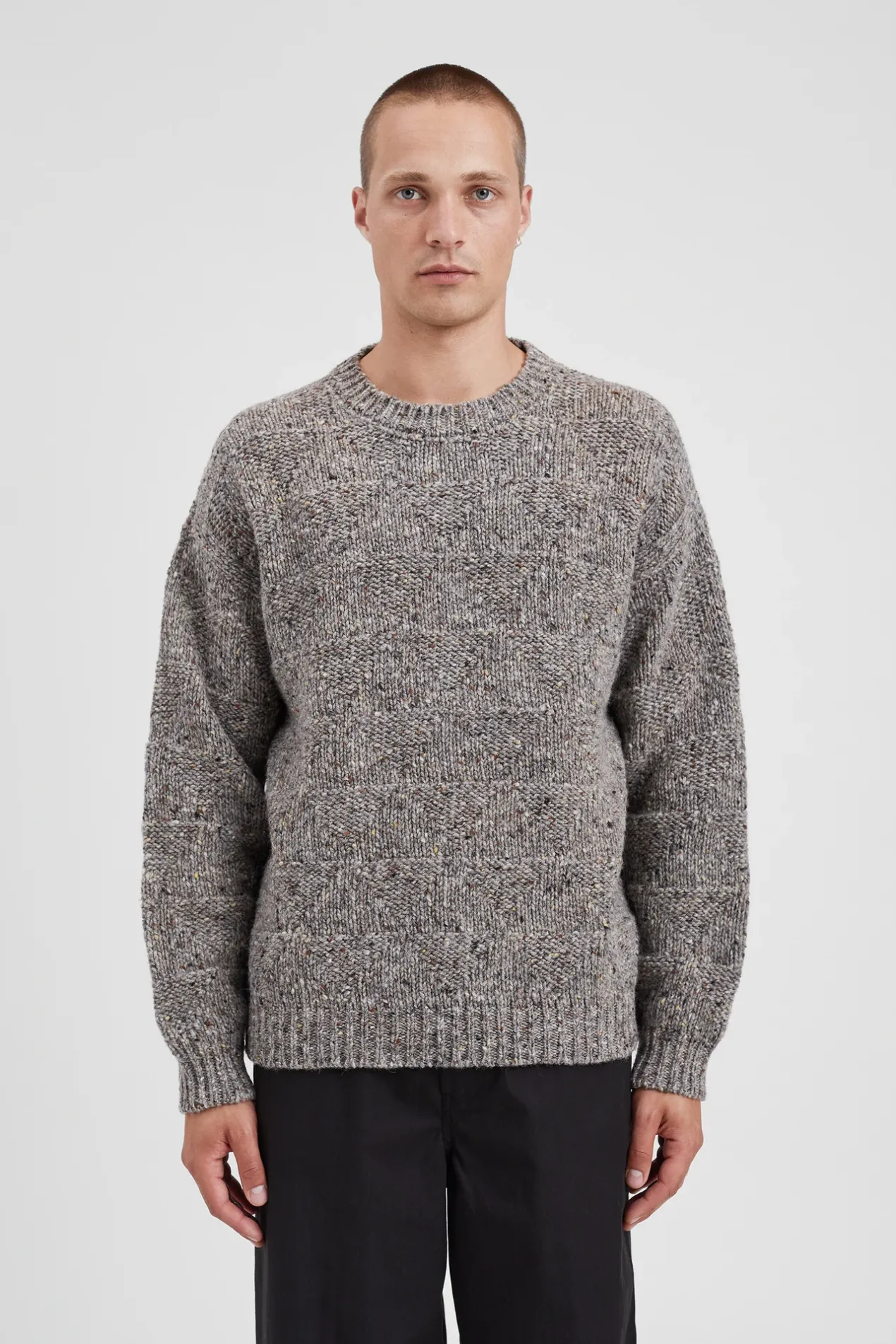 jonas_donegal_diamond_sweater_2.webp Norse Projects KNITWEAR^Jonas Donegal Diamond Sweater Grey Melange