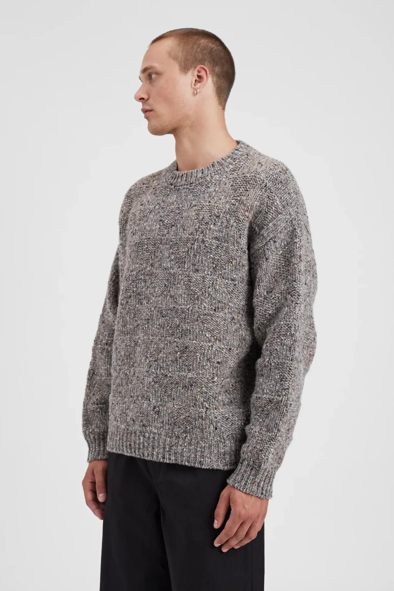 jonas_donegal_diamond_sweater_3.webp Norse Projects KNITWEAR^Jonas Donegal Diamond Sweater Grey Melange