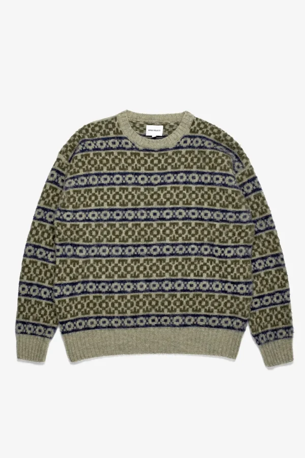 Norse Projects KNITWEAR^Jonas Scottish Lambswool Fair Isle Sweater Elm