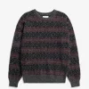 Norse Projects KNITWEAR^Jonas Scottish Lambswool Fair Isle Sweater Charcoal Grey